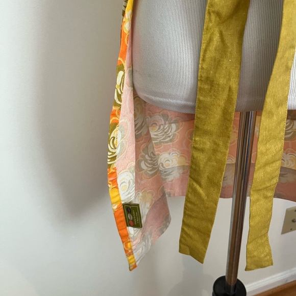 NEW Rock Paper Scissors Green & Orange Print Apron - Picture 8 of 9